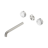 Nero Serenity Wall Basin Set 220Mm Spout - Brushed Nickel Arabescato Corchia Handle Trim Kit Only