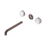 Nero Serenity Wall Basin Set 220Mm Spout - Brushed Bronze Arabescato Corchia Handle Trim Kit Only