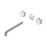 Nero Serenity Wall Basin Set 220Mm Spout Chrome - Arabescato Corchia Handle Trim Kit Only
