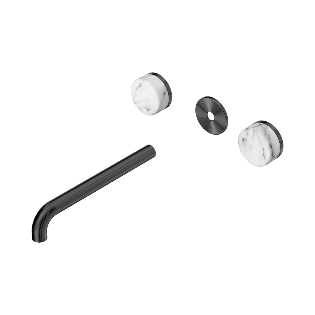 Nero Serenity Wall Basin Set 220Mm Spout - Gunmetal Arabescato Corchia Handle Trim Kit Only