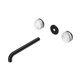 Nero Serenity Wall Basin Set 220Mm Spout Matte Black - Arabescato Corchia Handle Trim Kit Only
