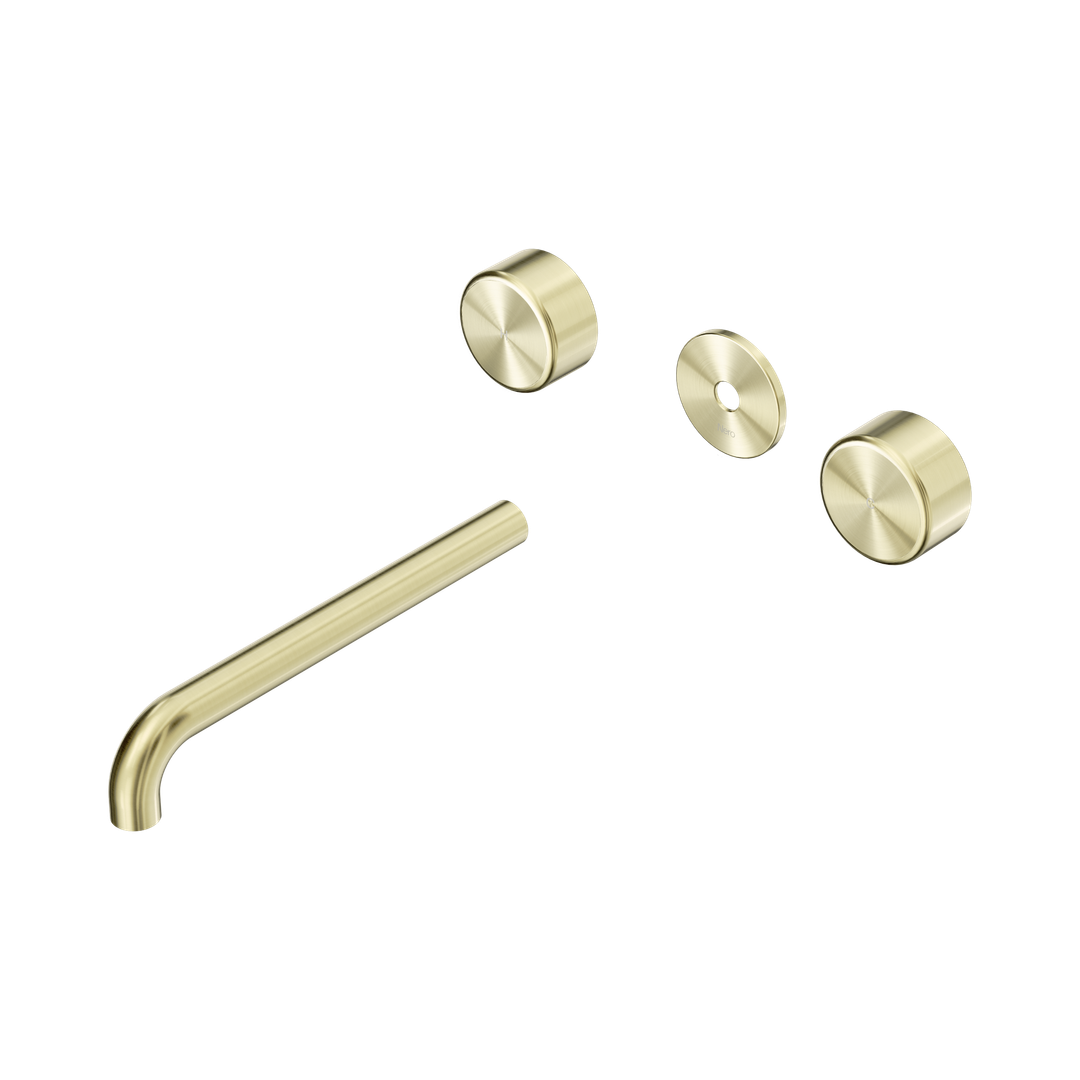 Nero Serenity Wall Basin Set 220Mm Spout Brushed Gold - Metal Handle Trim Kit Only