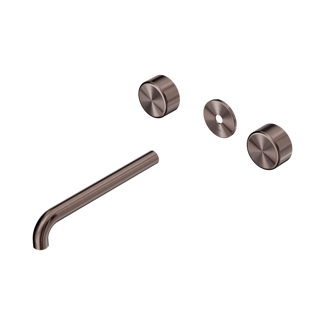 Nero Serenity Wall Basin Set 220Mm Spout Brushed Bronze - Metal Handle Trim Kit Only