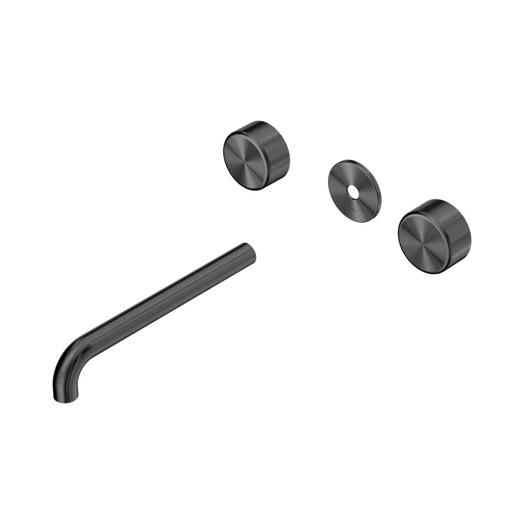 Nero Serenity Wall Basin Set 220Mm Spout Gunmetal - Metal Handle Trim Kit Only