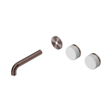 Nero Serenity Wall Basin Set 160Mm Offset Spout Brushed Bronze - Carrara Handle Trim Kit Only