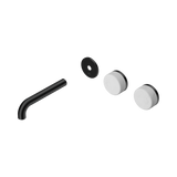 Nero Serenity Wall Basin Set 160Mm Offset Spout Matte Black - Carrara Handle Trim Kit Only