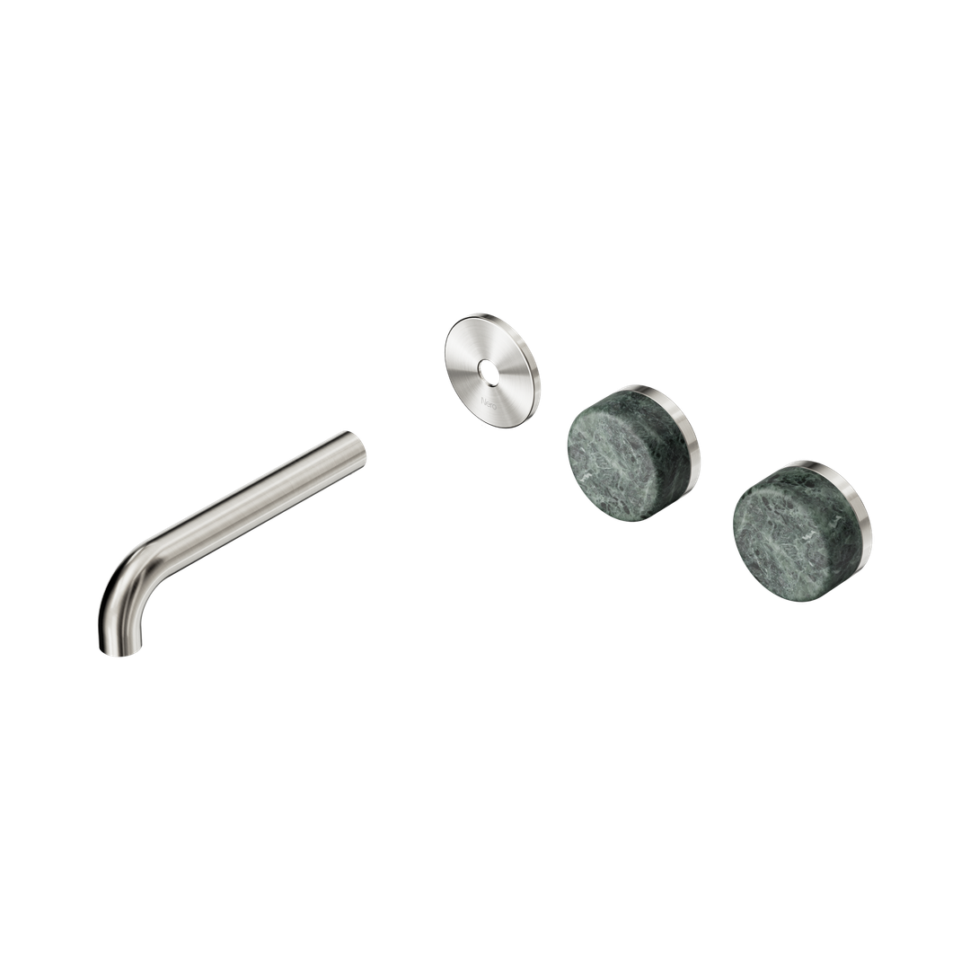 Nero Serenity Wall Basin Set 160Mm Offset Spout - Brushed Nickel Verde Alpi Handle Trim Kit Only