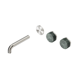 Nero Serenity Wall Basin Set 160Mm Offset Spout - Brushed Nickel Verde Alpi Handle Trim Kit Only