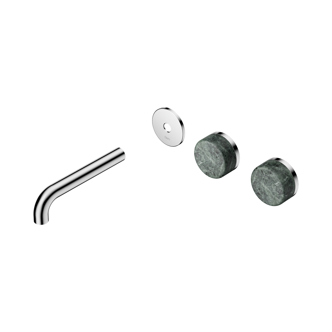 Nero Serenity Wall Basin Set 160Mm Offset Spout Chrome - Verde Alpi Handle Trim Kit Only