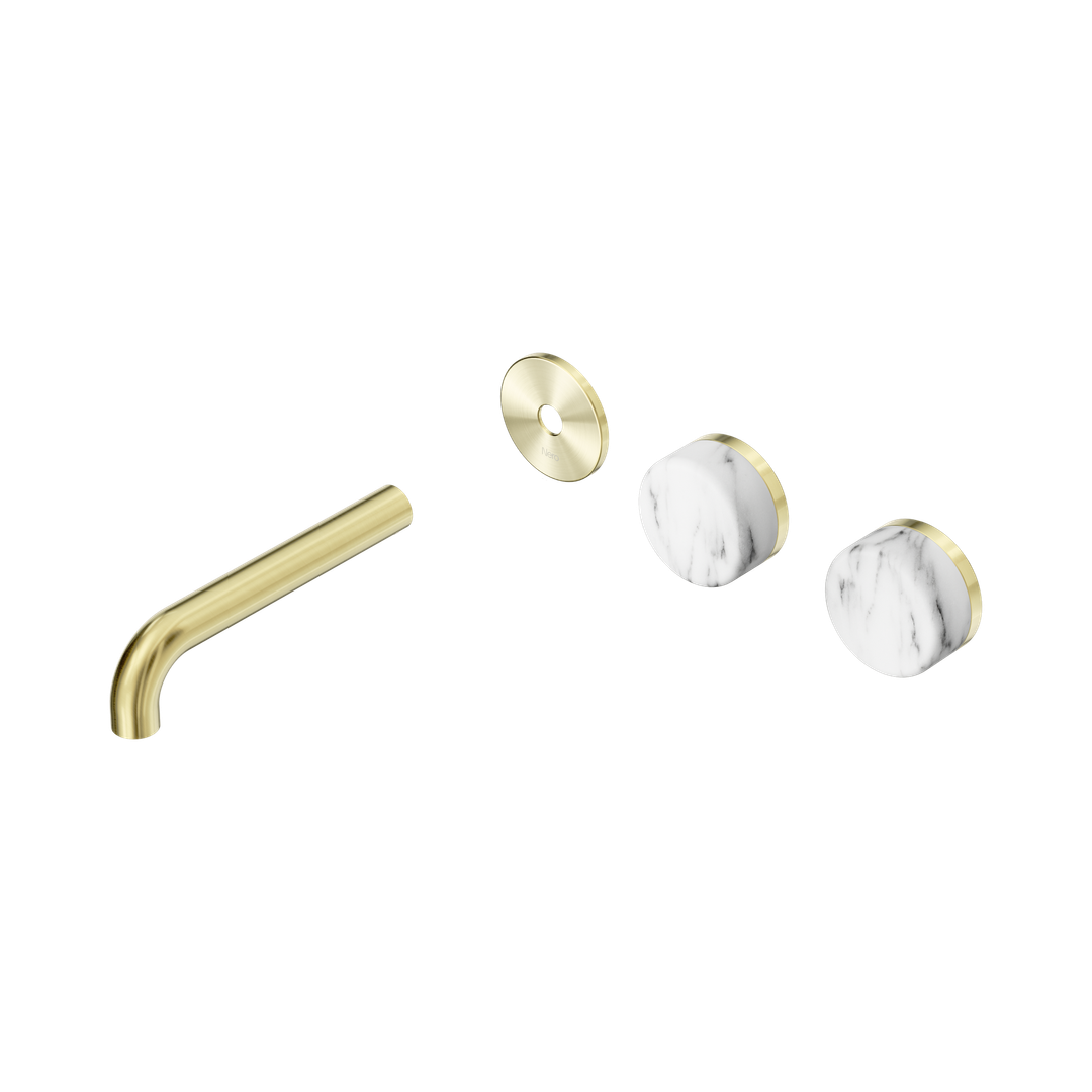 Nero Serenity Wall Basin Set 160Mm Offset Spout - Brushed Gold Corchia Handle Trim Kit Only