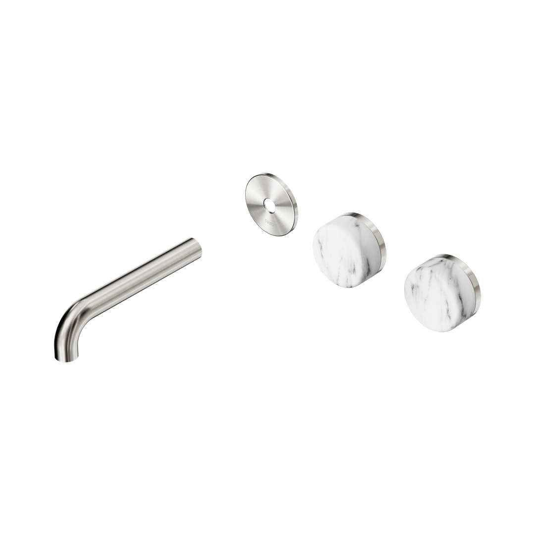 Nero Serenity Wall Basin Set 160Mm Offset Spout - Brushed Nickel Corchia Handle Trim Kit Only