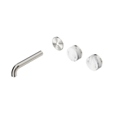 Nero Serenity Wall Basin Set 160Mm Offset Spout - Brushed Nickel Corchia Handle Trim Kit Only