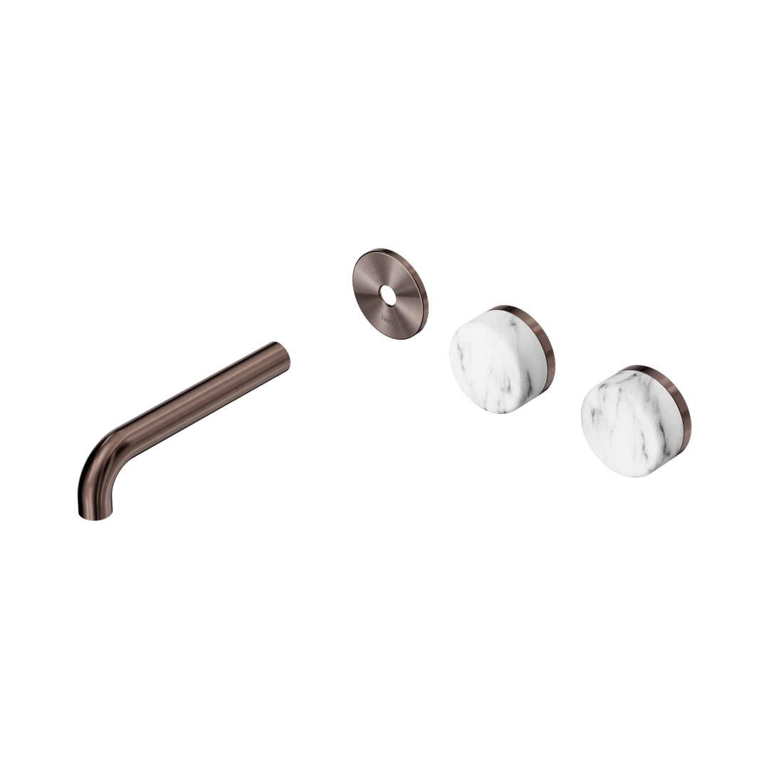 Nero Serenity Wall Basin Set 160Mm Offset Spout - Brushed Bronze Corchia Handle Trim Kit Only