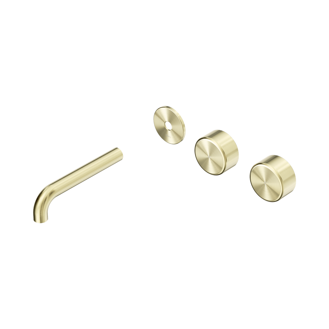 Nero Serenity Wall Basin Set 160Mm Offset Spout Brushed Gold - Metal Handle Trim Kit Only