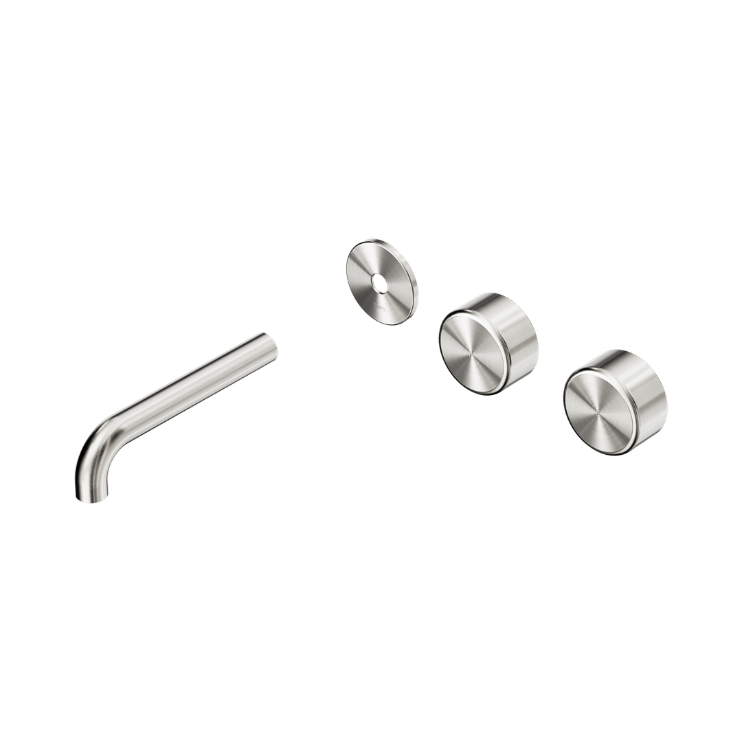Nero Serenity Wall Basin Set 160Mm Offset Spout Brushed Nickel - Metal Handle Trim Kit Only