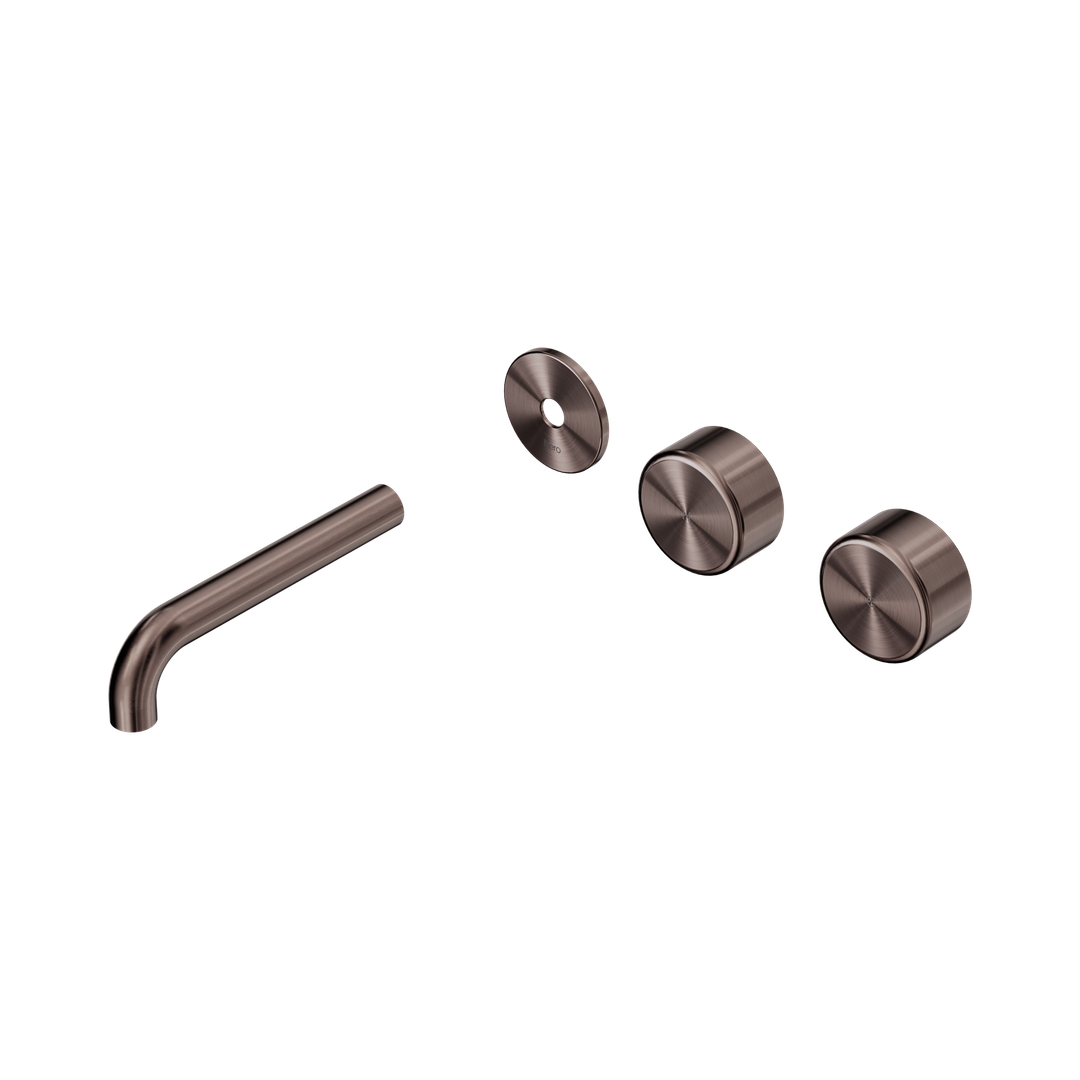 Nero Serenity Wall Basin Set 160Mm Offset Spout Brushed Bronze - Metal Handle Trim Kit Only