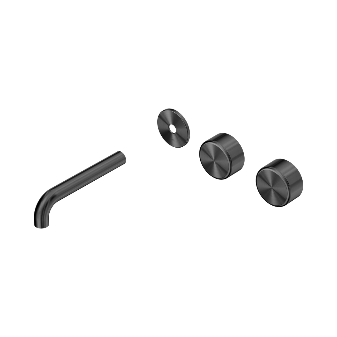 Nero Serenity Wall Basin Set 160Mm Offset Spout Gunmetal - Metal Handle Trim Kit Only