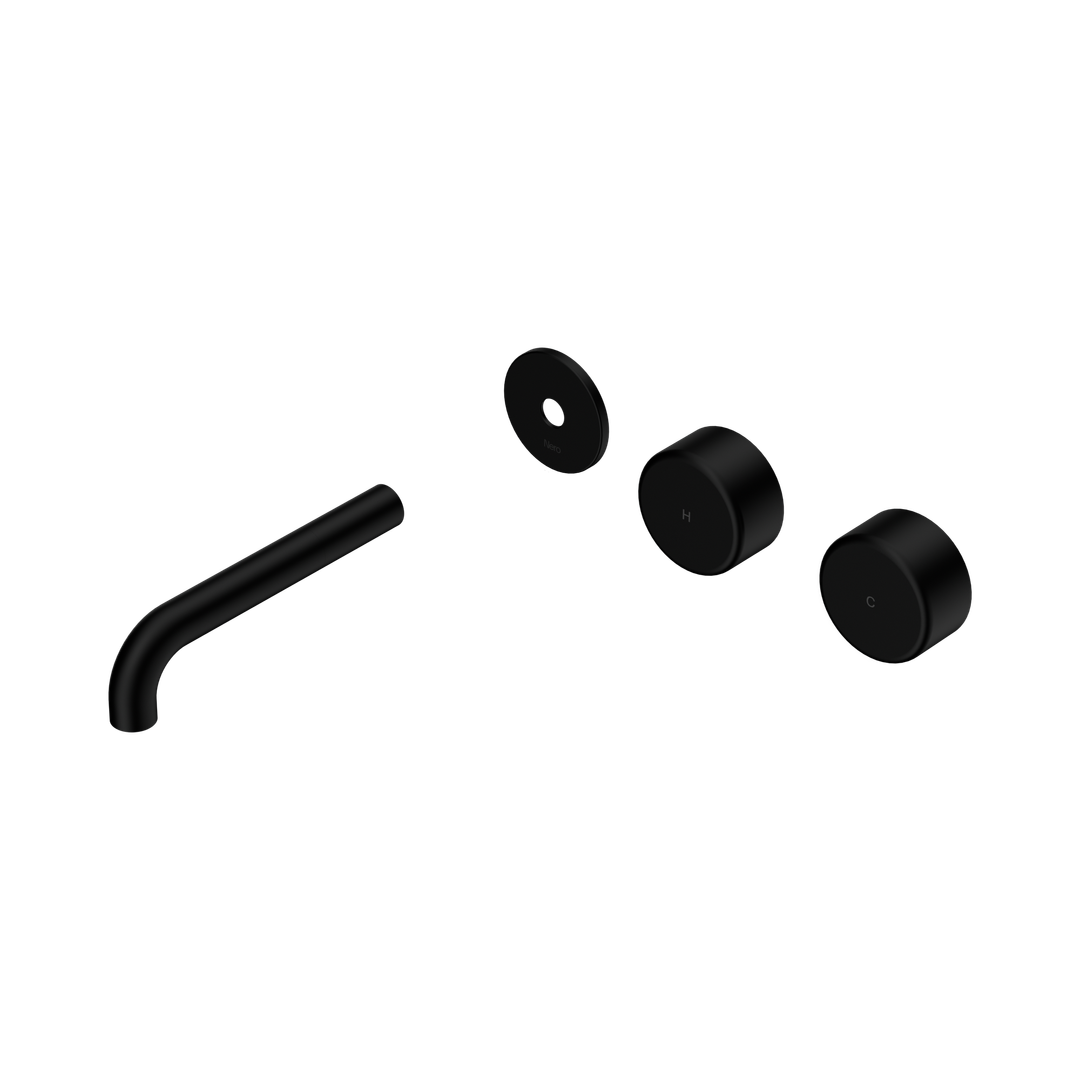Nero Serenity Wall Basin Set 160Mm Offset Spout Matte Black - Metal Handle Trim Kit Only