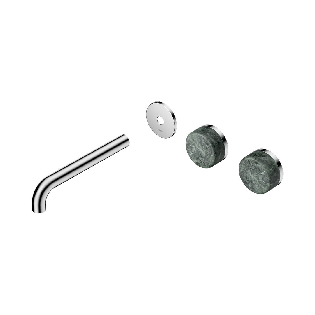 Nero Serenity Wall Basin Set 185Mm Offset Spout Chrome - Verde Alpi Handle Trim Kit Only