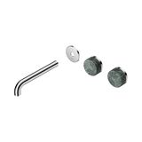 Nero Serenity Wall Basin Set 185Mm Offset Spout Chrome - Verde Alpi Handle Trim Kit Only