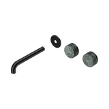 Nero Serenity Wall Basin Set 185Mm Offset Spout Matte Black - Verde Alpi Handle Trim Kit Only