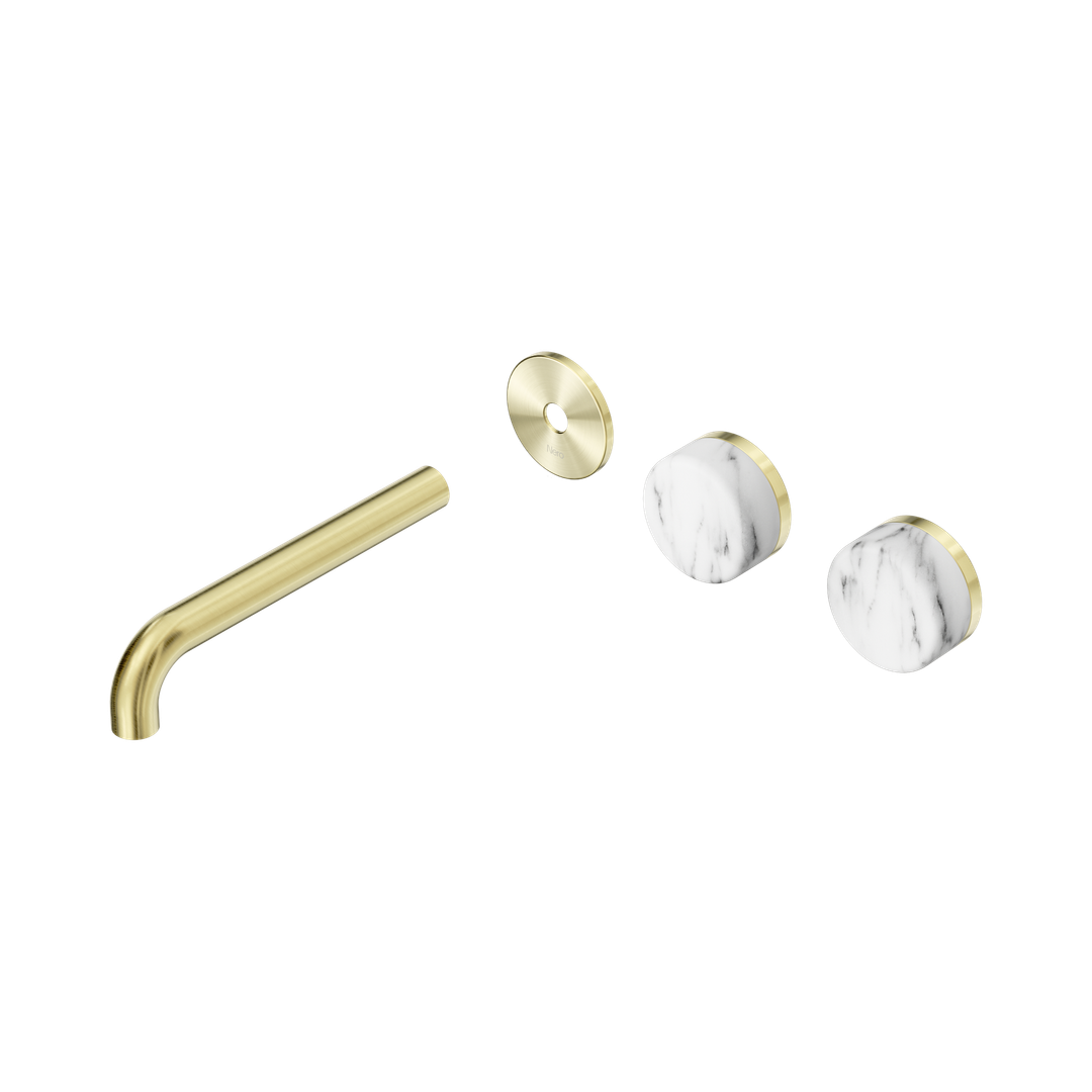 Nero Serenity Wall Basin Set 185Mm Offset Spout - Brushed Gold Corchia Handle Trim Kit Only
