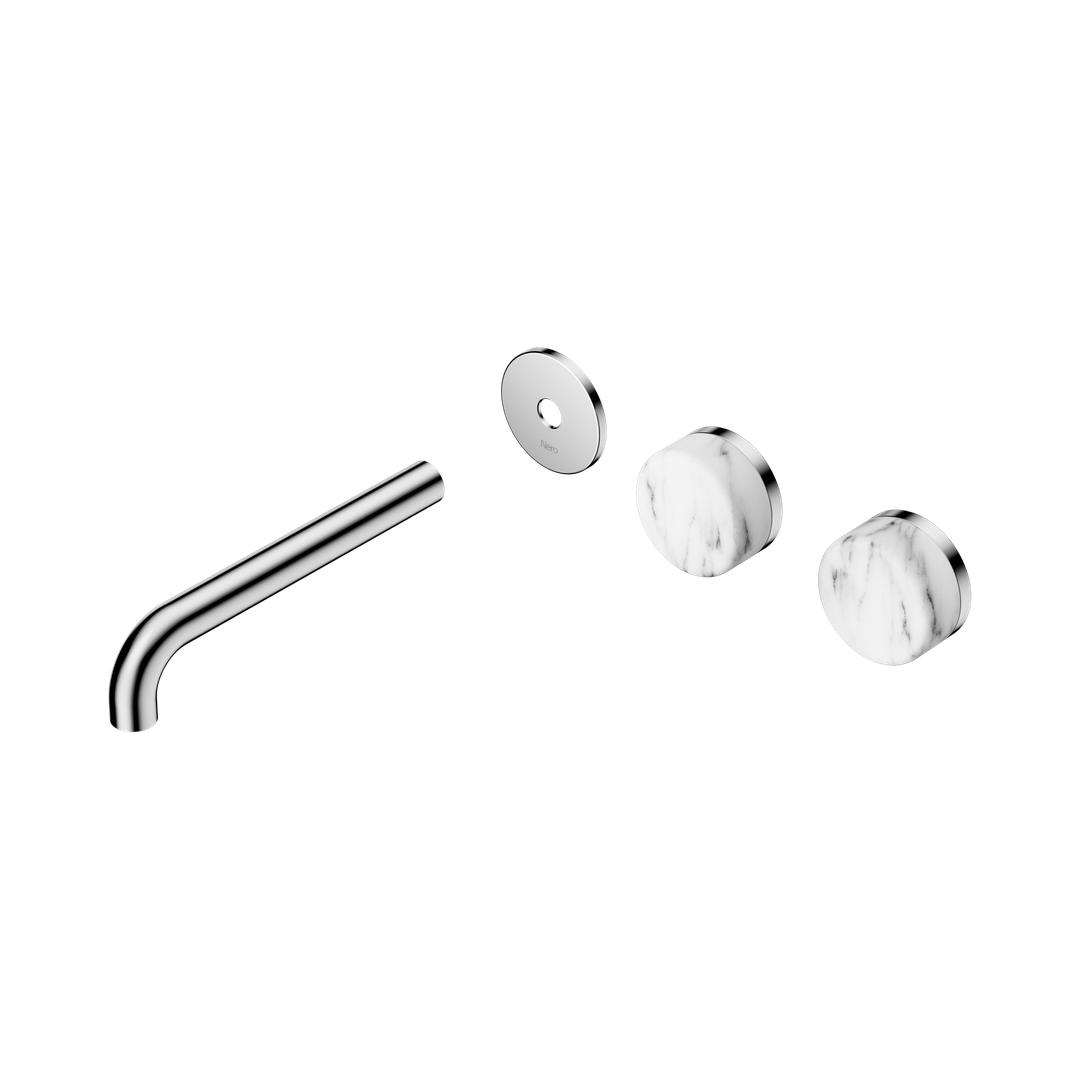Nero Serenity Wall Basin Set 185Mm Offset Spout - Chrome Arabescato Corchia Handle Trim Kit Only
