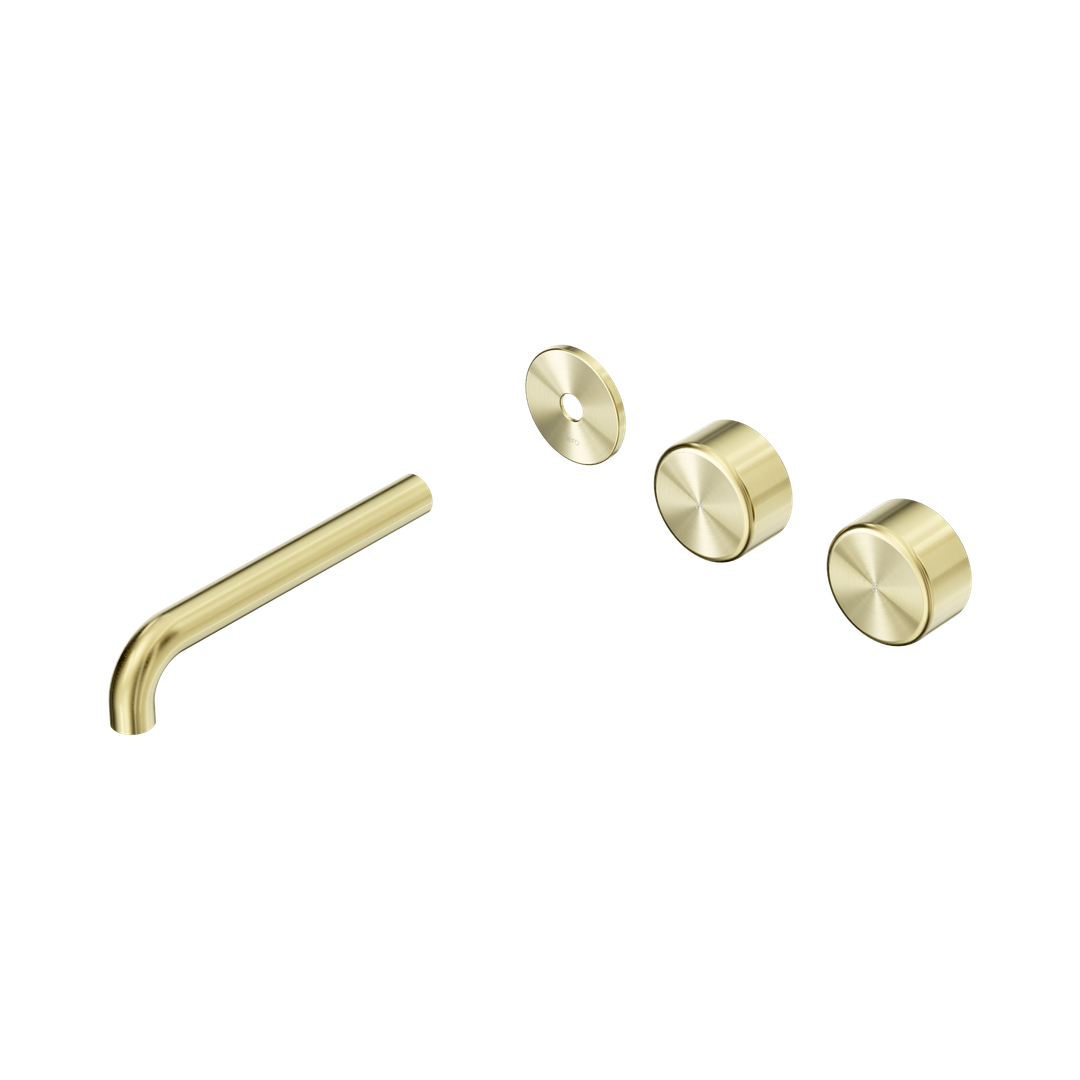 Nero Serenity Wall Basin Set 185Mm Offset Spout Brushed Gold - Metal Handle Trim Kit Only