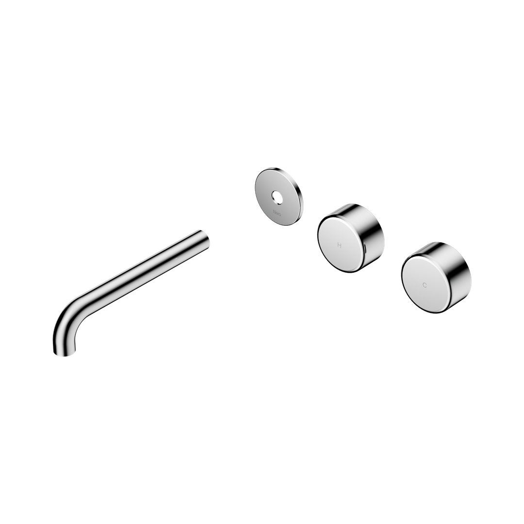 Nero Serenity Wall Basin Set 185Mm Offset Spout Chrome - Metal Handle Trim Kit Only