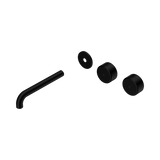 Nero Serenity Wall Basin Set 185Mm Offset Spout Matte Black - Metal Handle Trim Kit Only