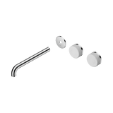 Nero Serenity Wall Basin Set 220Mm Offset Spout Chrome - Carrara Handle Trim Kit Only