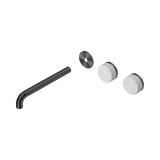 Nero Serenity Wall Basin Set 220Mm Offset Spout Gunmetal - Carrara Handle Trim Kit Only