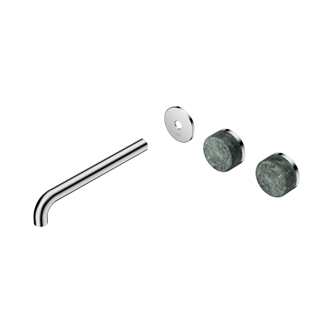 Nero Serenity Wall Basin Set 220Mm Offset Spout Chrome - Verde Alpi Handle Trim Kit Only