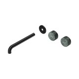 Nero Serenity Wall Basin Set 220Mm Offset Spout Matte Black - Verde Alpi Handle Trim Kit Only