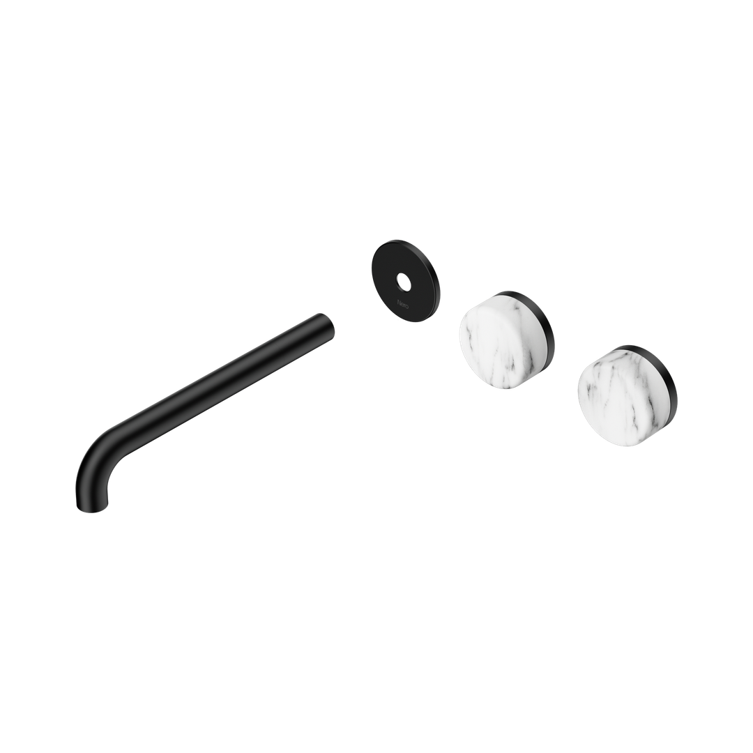 Nero Serenity Wall Basin Set 220Mm Offset Spout - Matte Black Corchia Handle Trim Kit Only