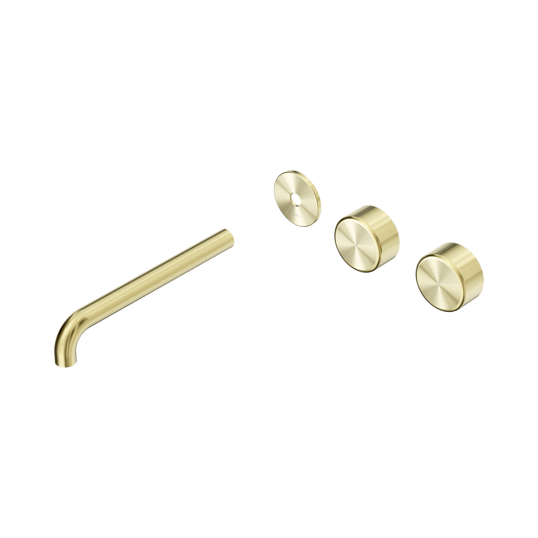 Nero Serenity Wall Basin Set 220Mm Offset Spout Brushed Gold - Metal Handle Trim Kit Only