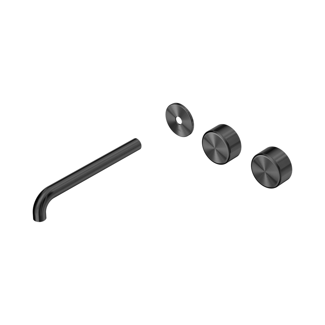 Nero Serenity Wall Basin Set 220Mm Offset Spout Gunmetal - Metal Handle Trim Kit Only
