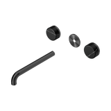 Nero Serenity Wall Basin Set 220Mm Spout Gunmetal - Marquina Black Handle Trim Kit Only