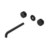 Nero Serenity Wall Basin Set 220Mm Spout Matte Black - Marquina Black Handle Trim Kit Only