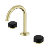 Nero Serenity Basin Set Arc Spout Brushed Gold - Marquina Black Handle