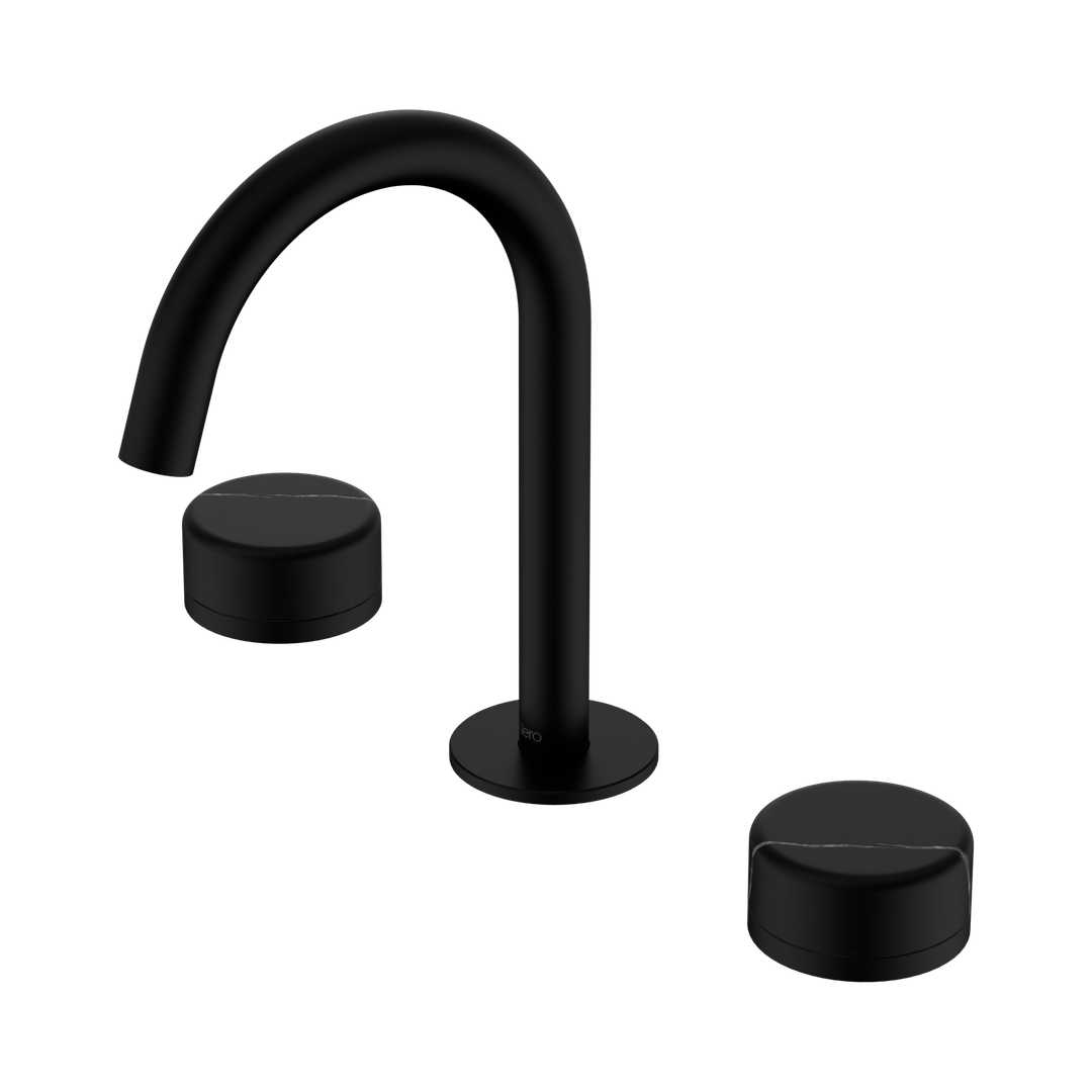 Nero Serenity Basin Set Arc Spout Matte Black - Marquina Black Handle
