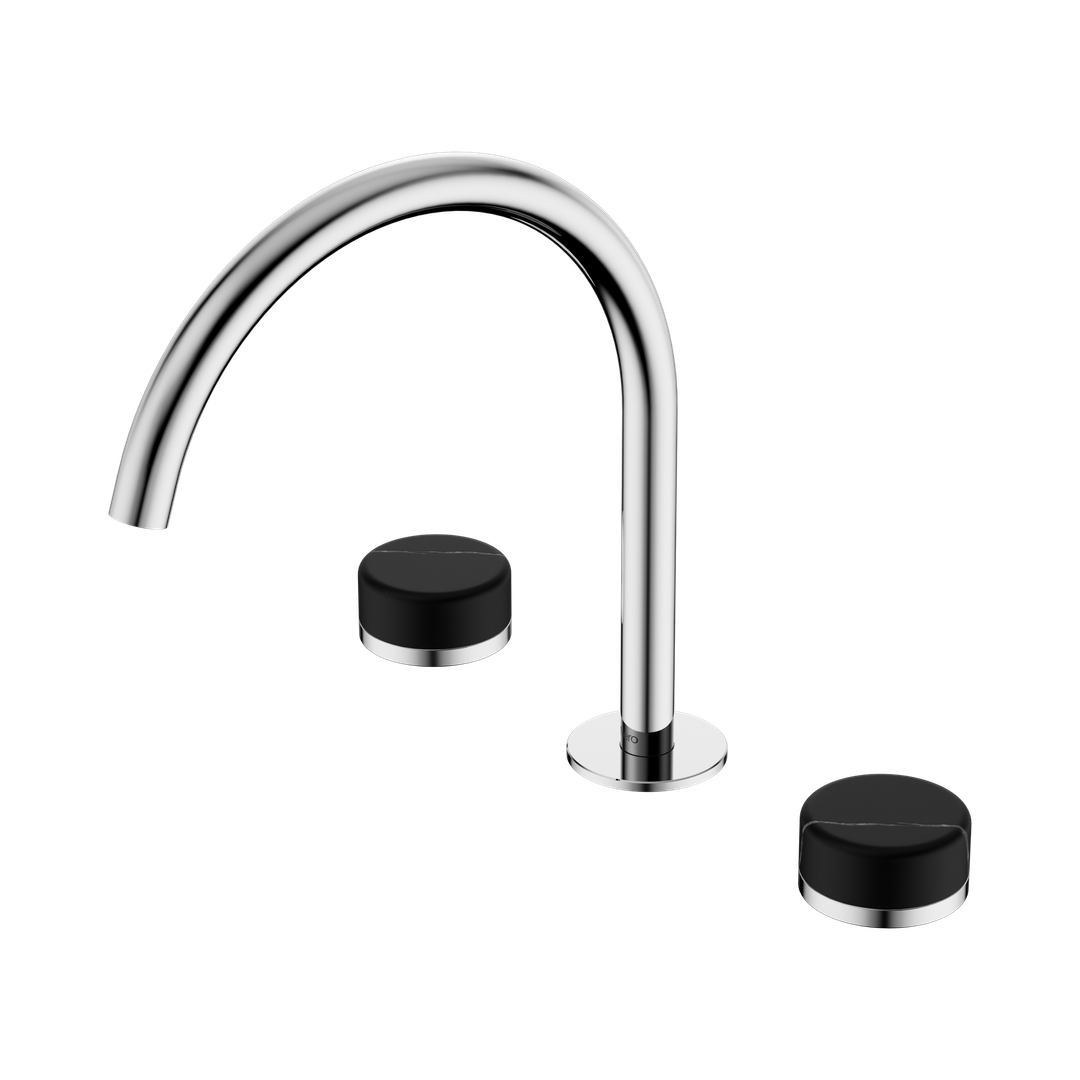 Nero Serenity Bath/Kitchen Set Arc Spout Chrome - Marquina Black Handle