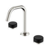 Nero Serenity Basin Set Edge Spout Brushed Nickel - Marquina Black Handle