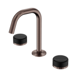 Nero Serenity Basin Set Edge Spout Brushed Bronze - Marquina Black Handle
