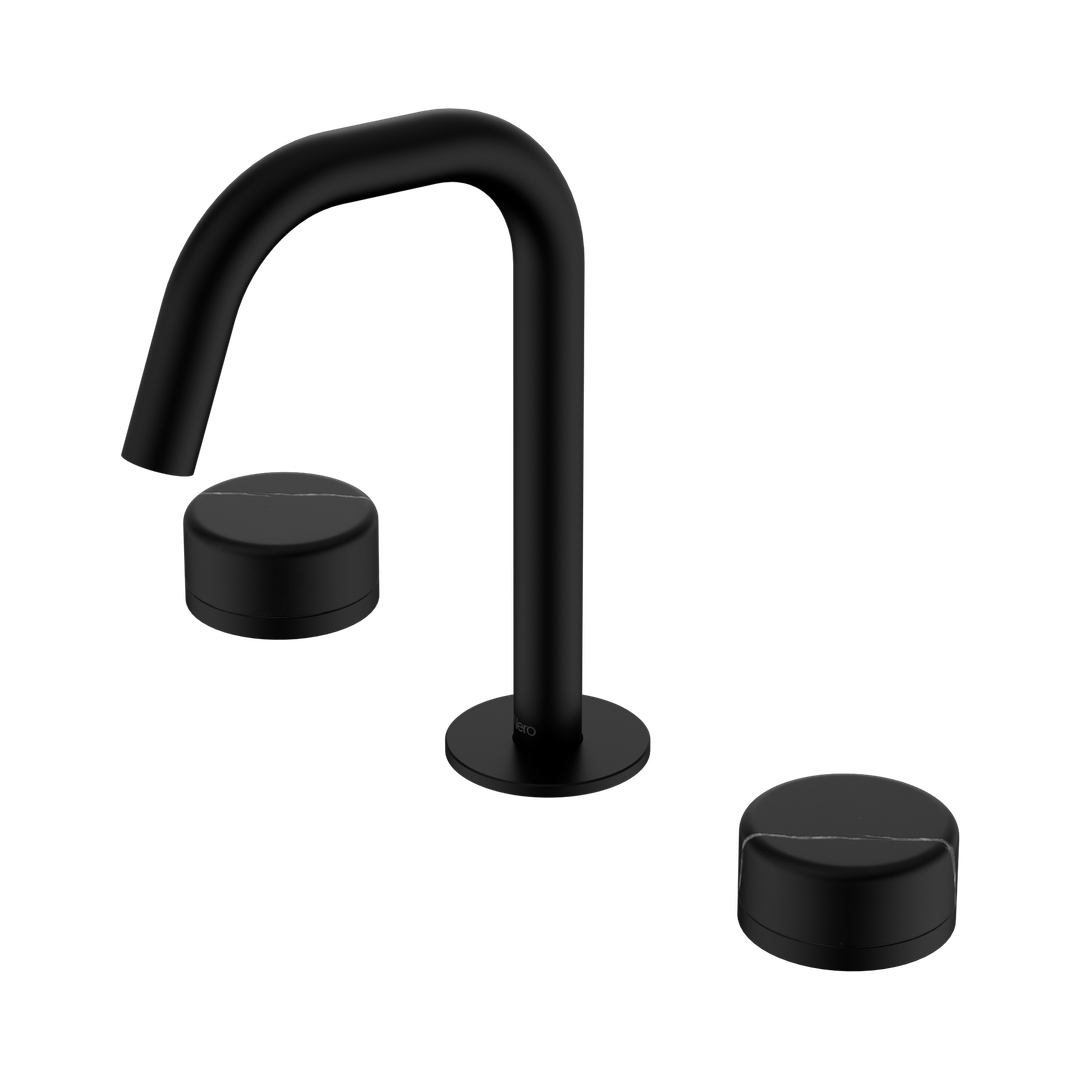 Nero Serenity Basin Set Edge Spout Matte Black - Marquina Black Handle