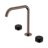 Nero Serenity Bath/Kitchen Set Edge Spout Brushed Bronze - Marquina Black Handle