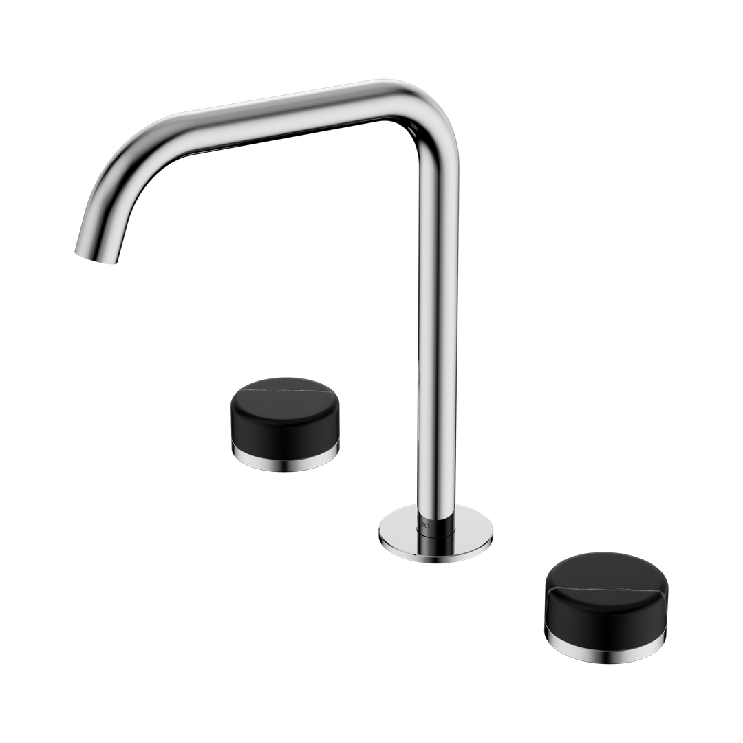Nero Serenity Bath/Kitchen Set Edge Spout Chrome - Marquina Black Handle