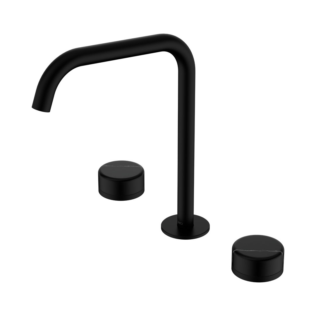 Nero Serenity Bath/Kitchen Set Edge Spout Matte Black - Marquina Black Handle