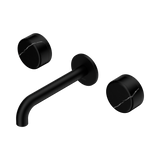 Nero Serenity Wall Basin Set 160Mm Spout Matte Black - Marquina Black Handle