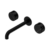 Nero Serenity Wall Basin Set 185Mm Spout Matte Black - Marquina Black Handle